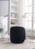 fabric swivel accent armchair barrel chair with black powder coating metal ring