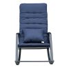 Rocking Lounge Chair,Armchair Rocker with Pillow and Cushion,for Living Room, Bedroom,Navy Blue