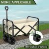 Folding Wagon Carts Collapsible Beach Wagon with Big Wheels for Sand 330lbs Capacity