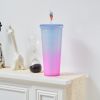 The glass with a lid, the plastic snail cup and straw Brook wall with the lid, the lid is leaked, no BPA, insulating glass, lid and straw, cold glass,