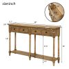 Console Table Sofa Table Easy Assembly with Two Storage Drawers and Bottom Shelf for Living Room, Entryway