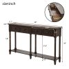 Console Table Sofa Table Easy Assembly with Two Storage Drawers and Bottom Shelf for Living Room, Entryway