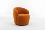 fabric swivel accent armchair barrel chair with black powder coating metal ring