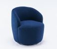 fabric swivel accent armchair barrel chair with black powder coating metal ring