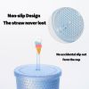 The glass with a lid, the plastic snail cup and straw Brook wall with the lid, the lid is leaked, no BPA, insulating glass, lid and straw, cold glass,