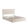 Queen size Upholstered Platform bed with a Hydraulic Storage System