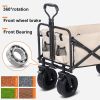 Folding Wagon Carts Collapsible Beach Wagon with Big Wheels for Sand 330lbs Capacity