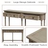 Console Table Sofa Table Easy Assembly with Two Storage Drawers and Bottom Shelf for Living Room, Entryway