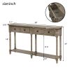 Console Table Sofa Table Easy Assembly with Two Storage Drawers and Bottom Shelf for Living Room, Entryway