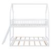 Twin Over Twin-Twin House Bunk Bed with Extending Trundle and Ladder