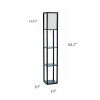 Floor Lamp Etagere Organizer Storage Shelf with Linen Shade