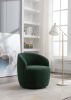 fabric swivel accent armchair barrel chair with black powder coating metal ring