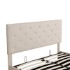 Queen size Upholstered Platform bed with a Hydraulic Storage System