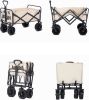 Folding Wagon Carts Collapsible Beach Wagon with Big Wheels for Sand 330lbs Capacity