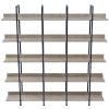 5 Tier Bookcase Home Office Open Bookshelf, Vintage Industrial Style Shelf with Metal Frame, MDF Board