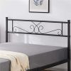 Jocelyn Modern Scroll Metal Platform Twin Bed, Black